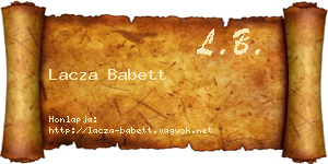 Lacza Babett névjegykártya